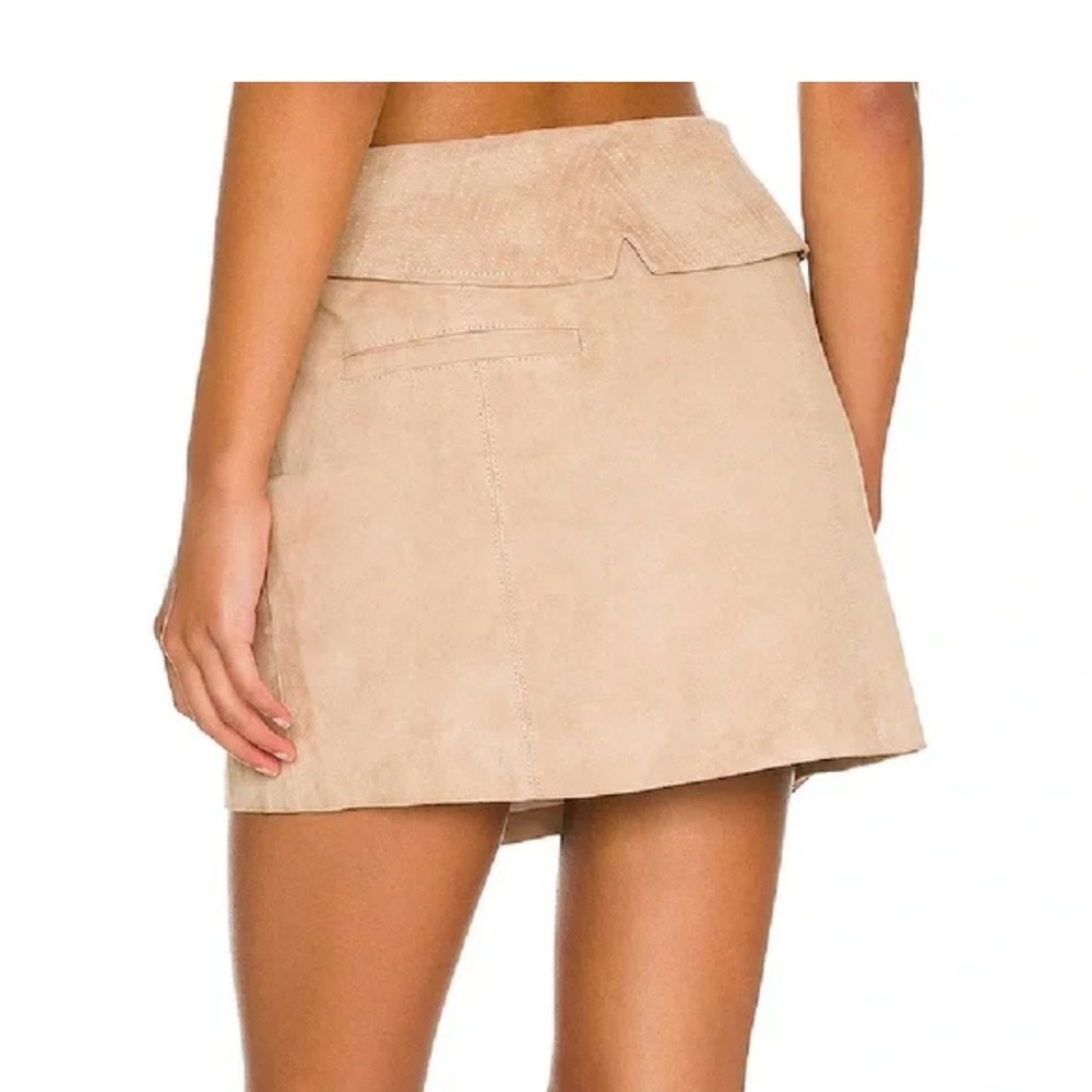 Retrofete Monte Suede Leather Mini Skirt, Low Rise, Brown, Small (retail $395) - Picture 3 of 10